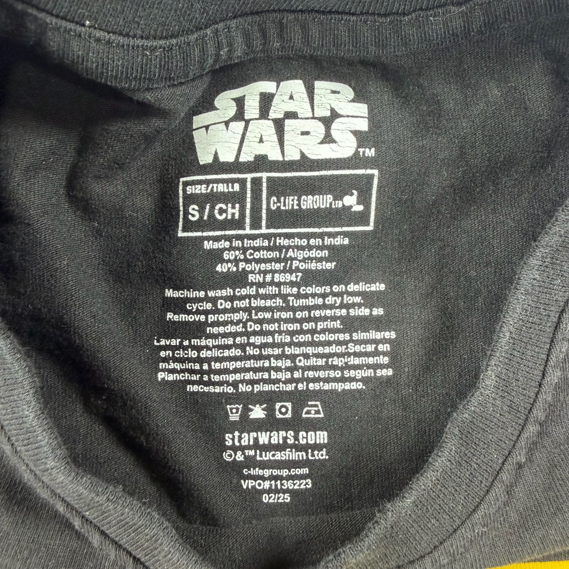 VTG Star Wars Graphic T-Shirt Size S Black Movie Scene Print 5