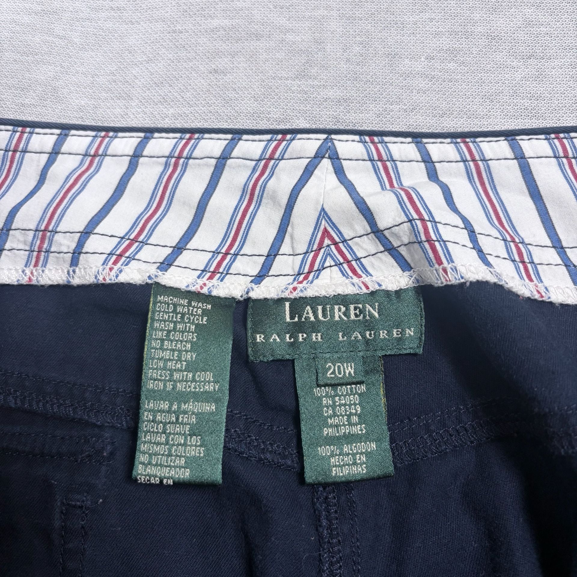 Lauren Ralph Lauren Pants Size 20W Navy Blue Cotton Utility 3