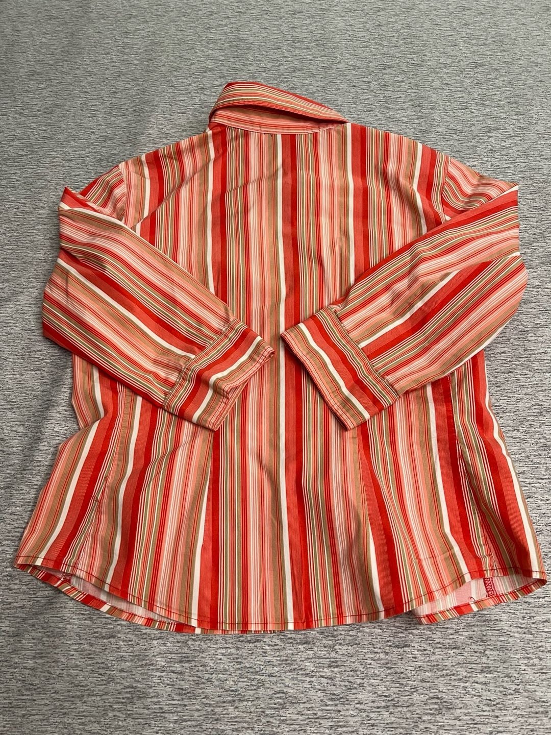 New York & Company Citystretch Women’s Striped Button Down Blouse Size M 12