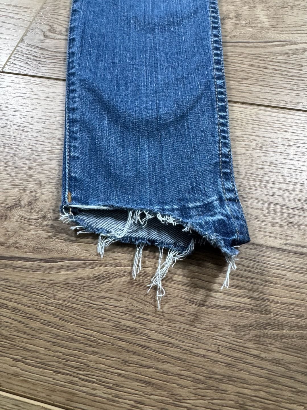 Madewell 10” High Rise Skinny Jeans Drop Step Hem Distressed Blue Size 28 9