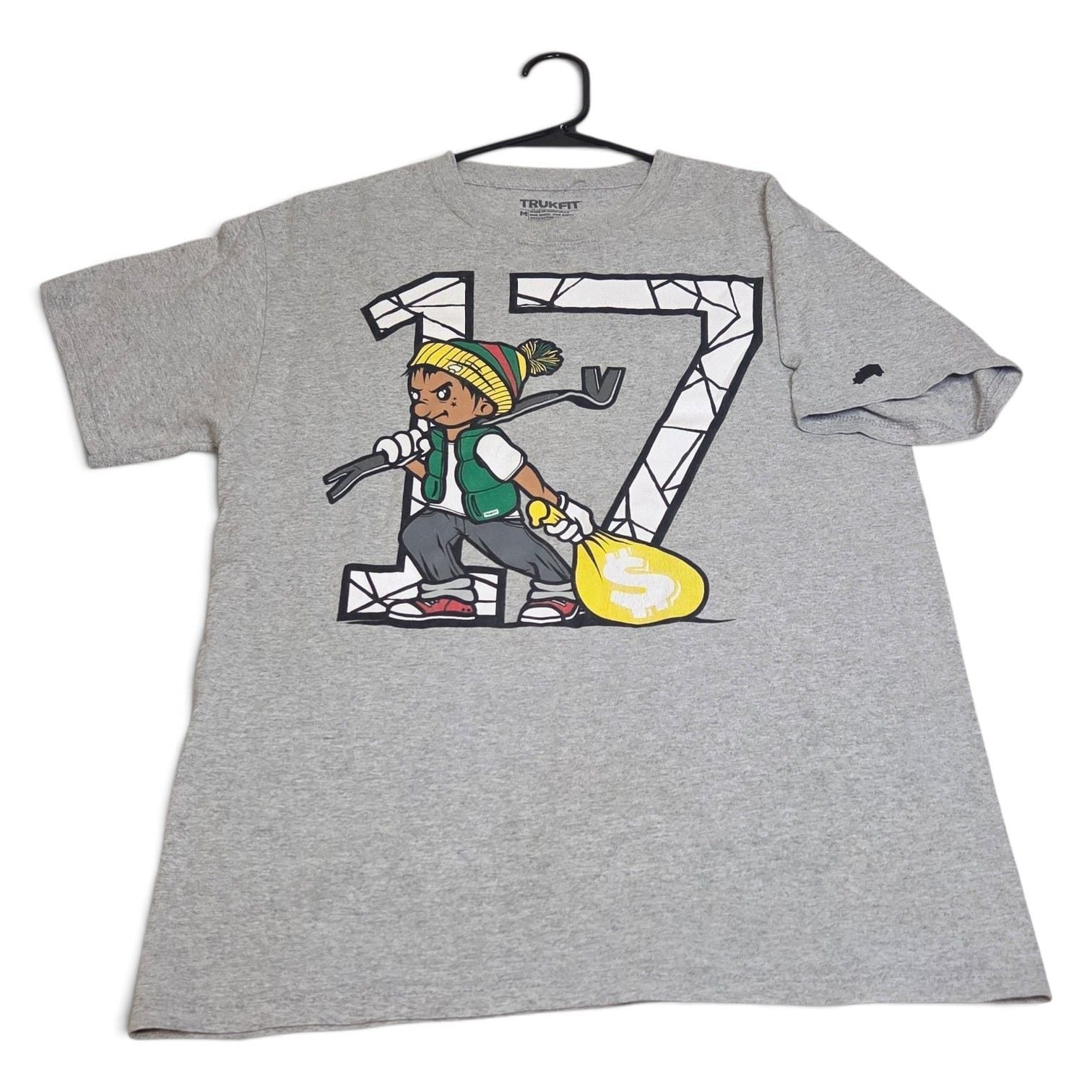 Trukfit Graphic T-Shirt Size M Grey 17 Money Bag 2