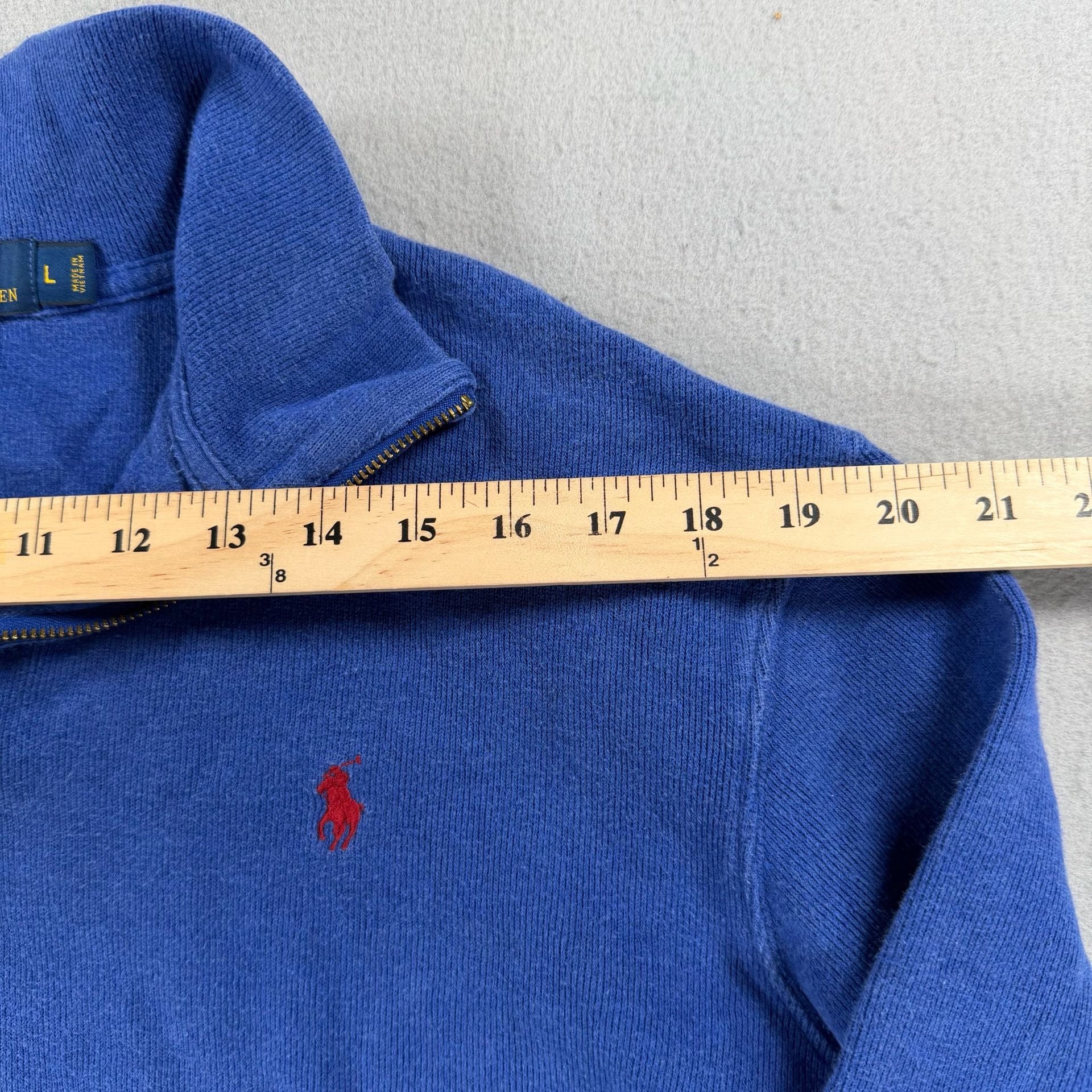 Polo Ralph Lauren Quarter Zip Sweater Size L Blue 7