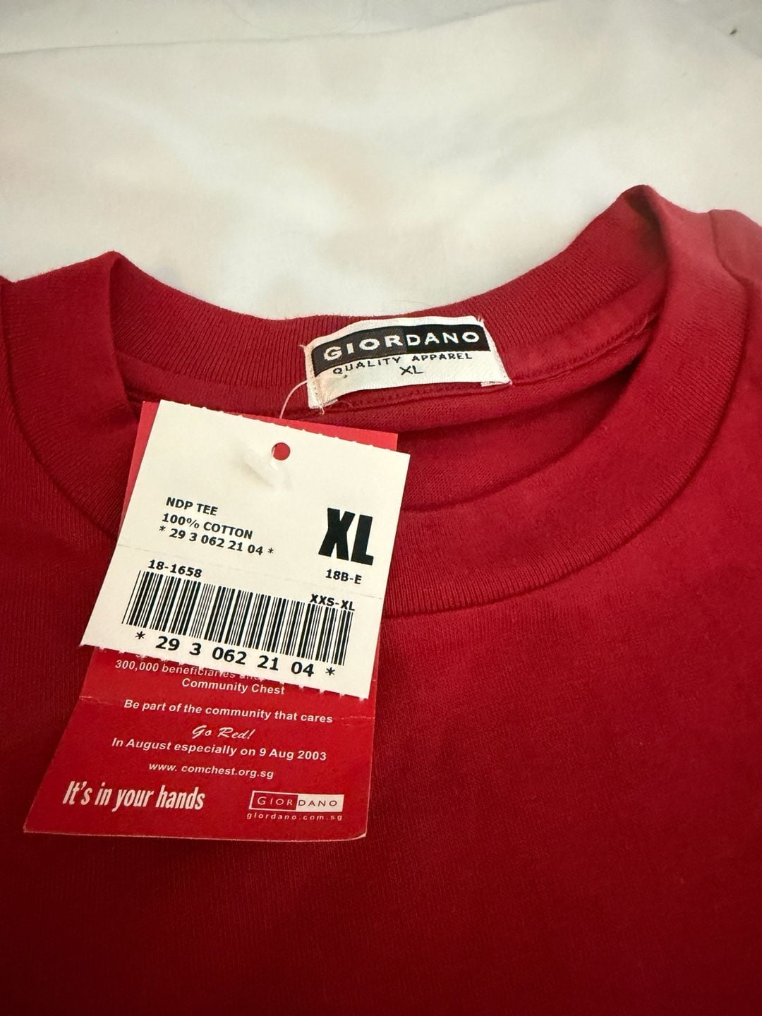Giordano NDP Tee Size XL Red I Love Singapore Graphic T-Shirt New 4