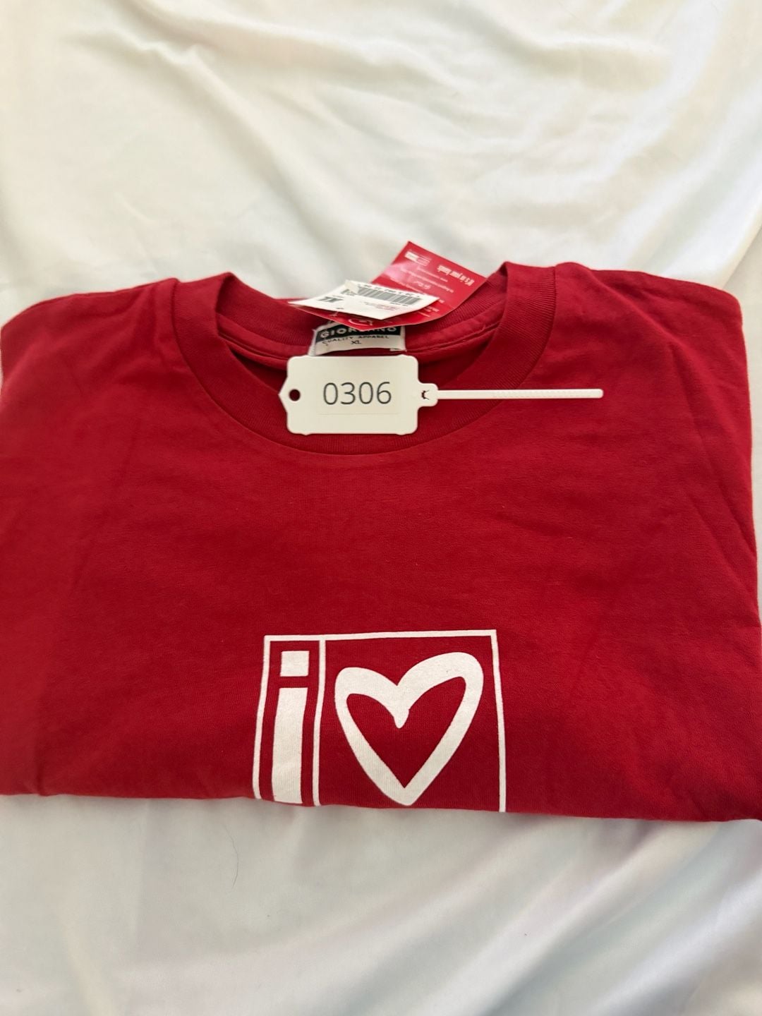 Giordano NDP Tee Size XL Red I Love Singapore Graphic T-Shirt New 10