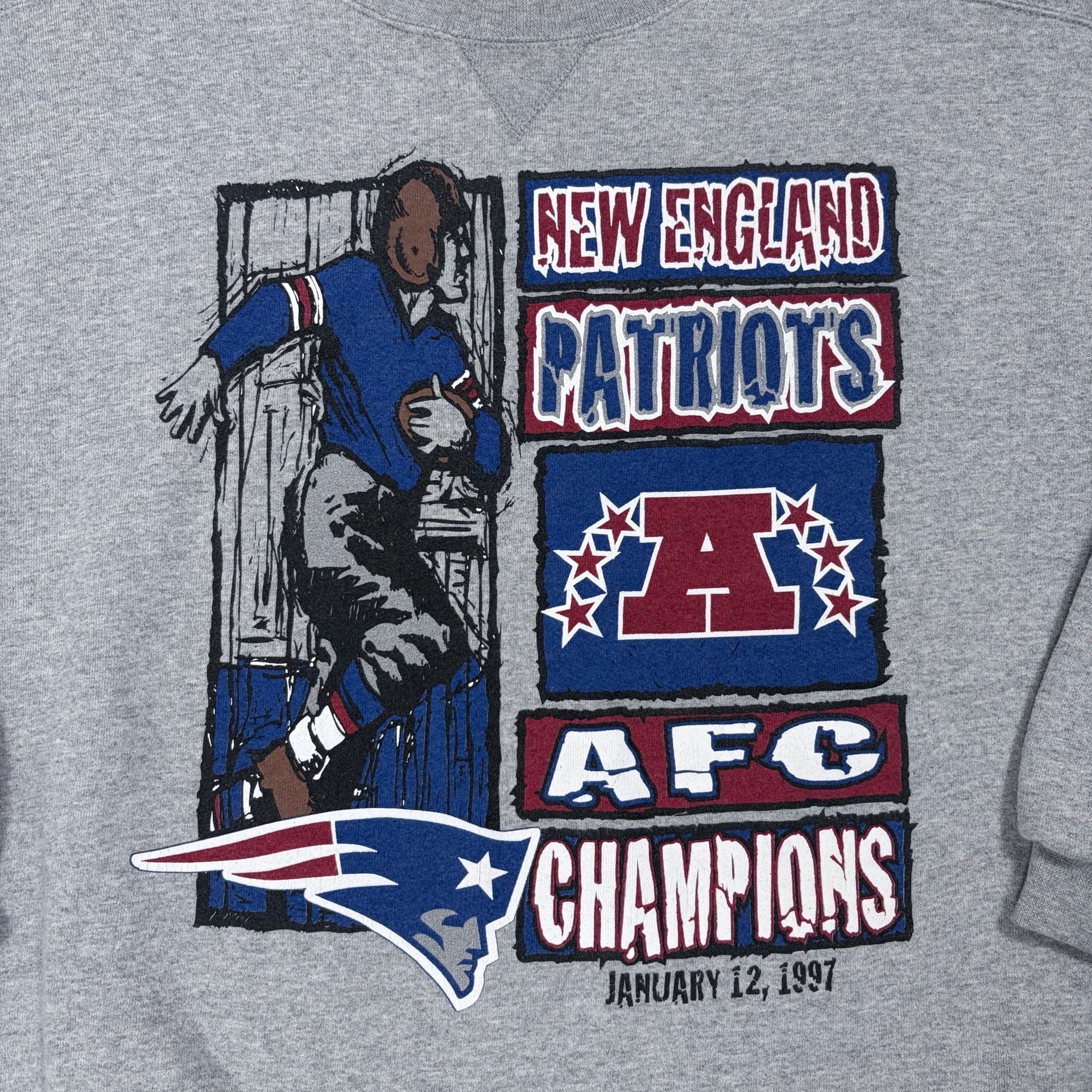 Galt Sand New England Patriots AFC Champions Sweatshirt Size XL Grey 1997 3