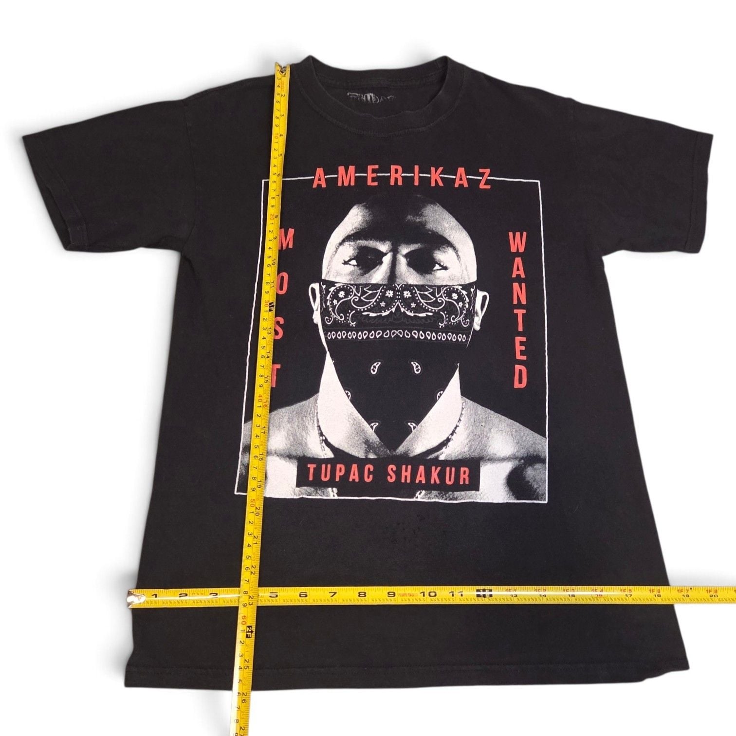 Tupac Shakur Amerikaz Most Wanted T-Shirt Black Graphic Rap Tee 2