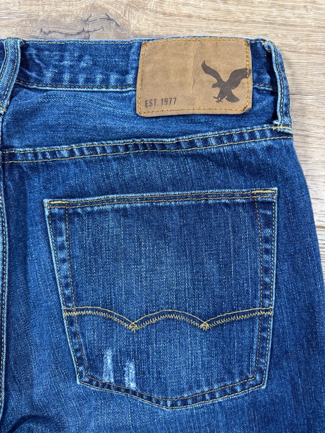 American Eagle Original Straight Men’s Jeans 29x30 Blue Distressed Denim 11