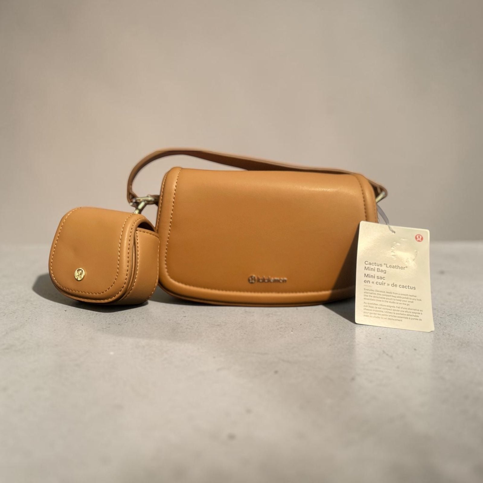 Lululemon Cactus Leather Mini Bag Tan 2