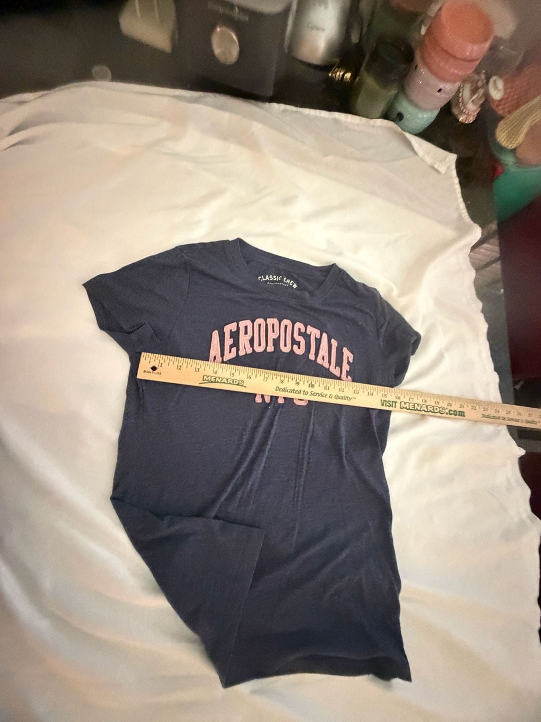 Aeropostale Classic Crew T-Shirt Size L Navy Blue NYC Graphic 9