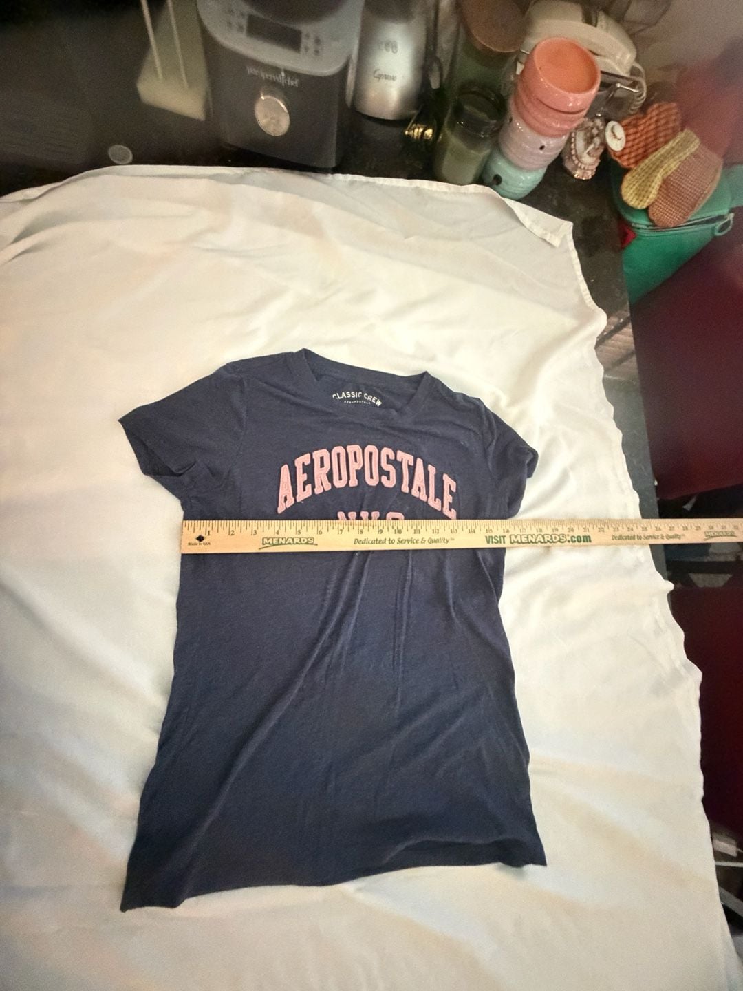 Aeropostale Classic Crew T-Shirt Size L Navy Blue NYC Graphic 11