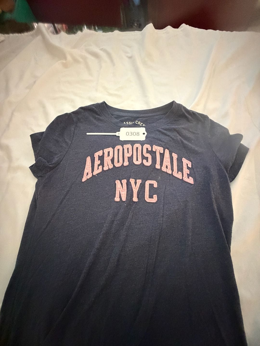 Aeropostale Classic Crew T-Shirt Size L Navy Blue NYC Graphic 12