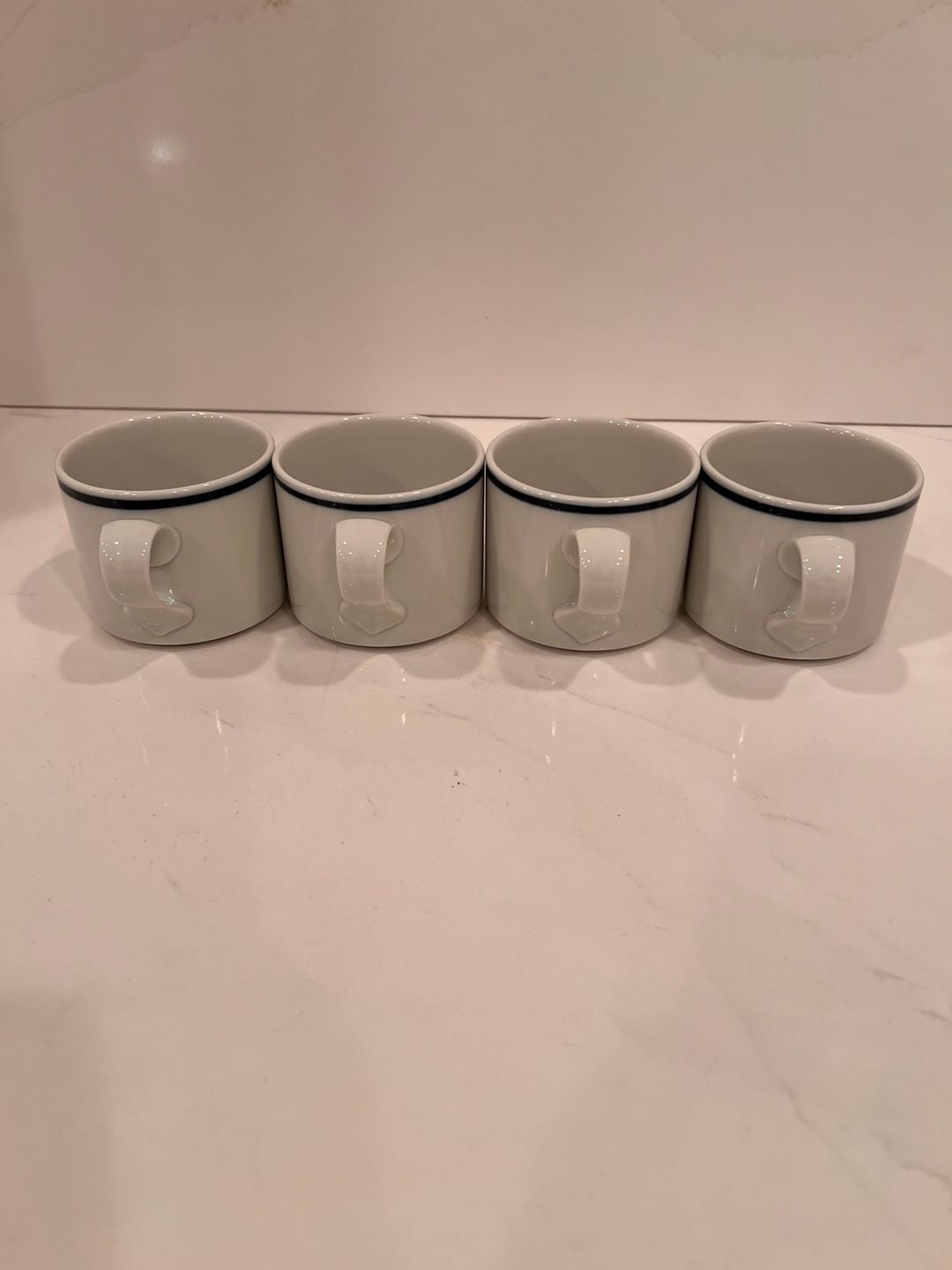 Dansk Christianshavn Blue Stripe Cup And Saucer Set 6