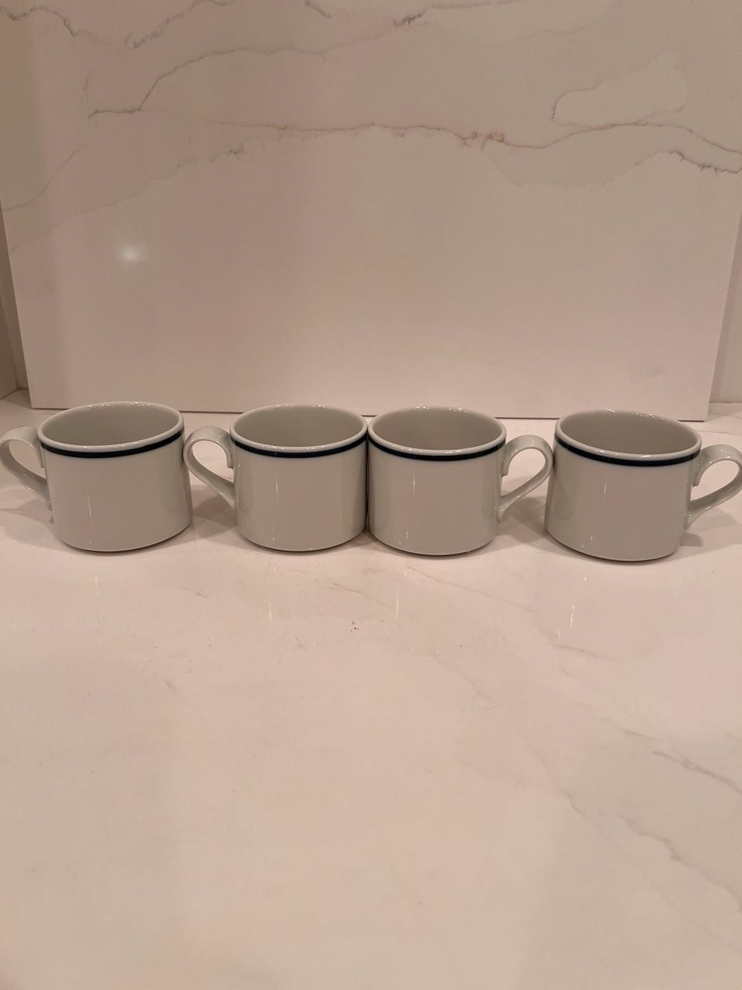 Dansk Christianshavn Blue Stripe Cup And Saucer Set 7