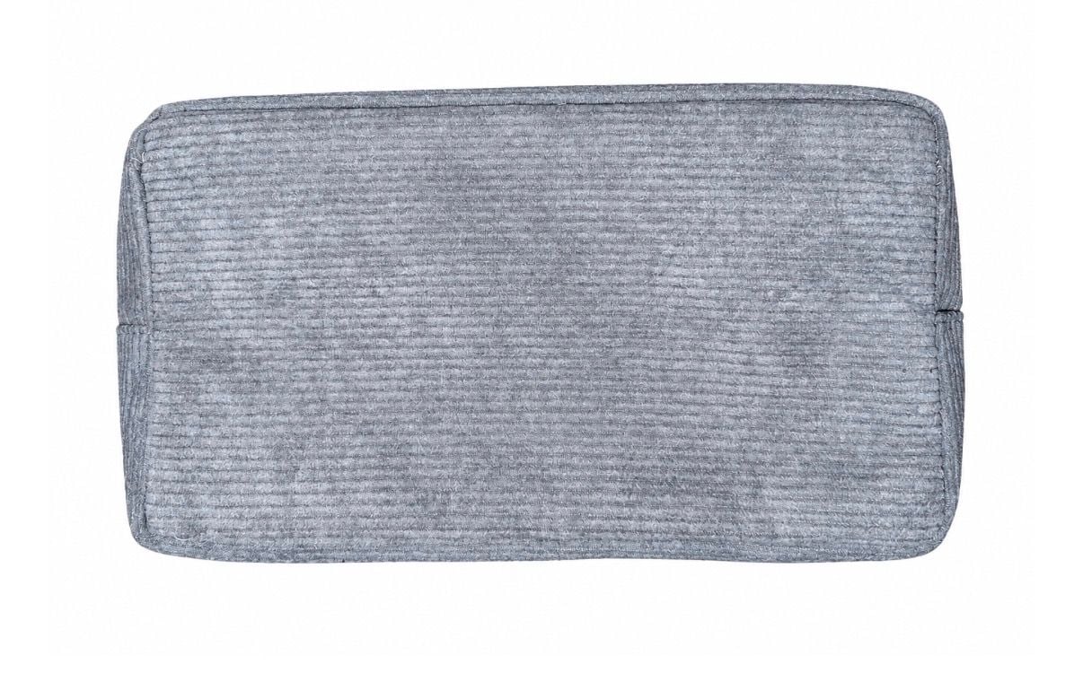 Face Corduroy Makeup Pouch Black Gold Letters 4