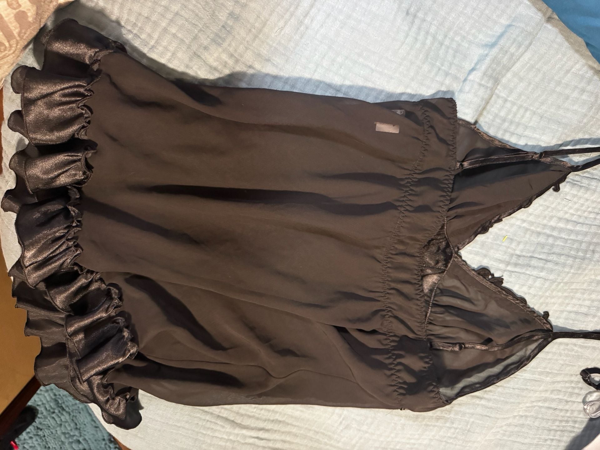 Shirley Black Babydoll Lingerie Size XXL Sheer Ruffle Chemise 7