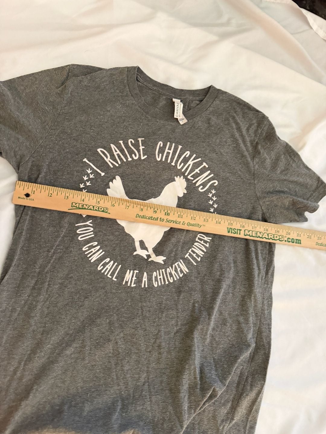 Bella + Canvas I Raise Chickens You Can Call Me A Chicken Tender Size L Gray 7