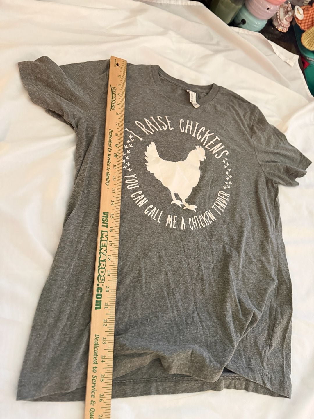 Bella + Canvas I Raise Chickens You Can Call Me A Chicken Tender Size L Gray 8