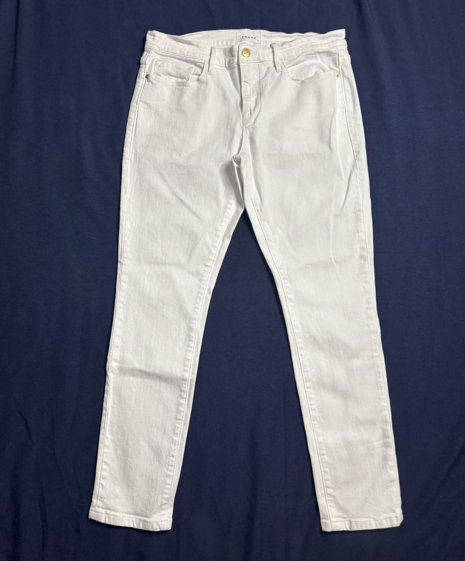 FRAME Le Garçon Blanc White Slim Boyfriend Straight Jeans 29 LGJ009 3
