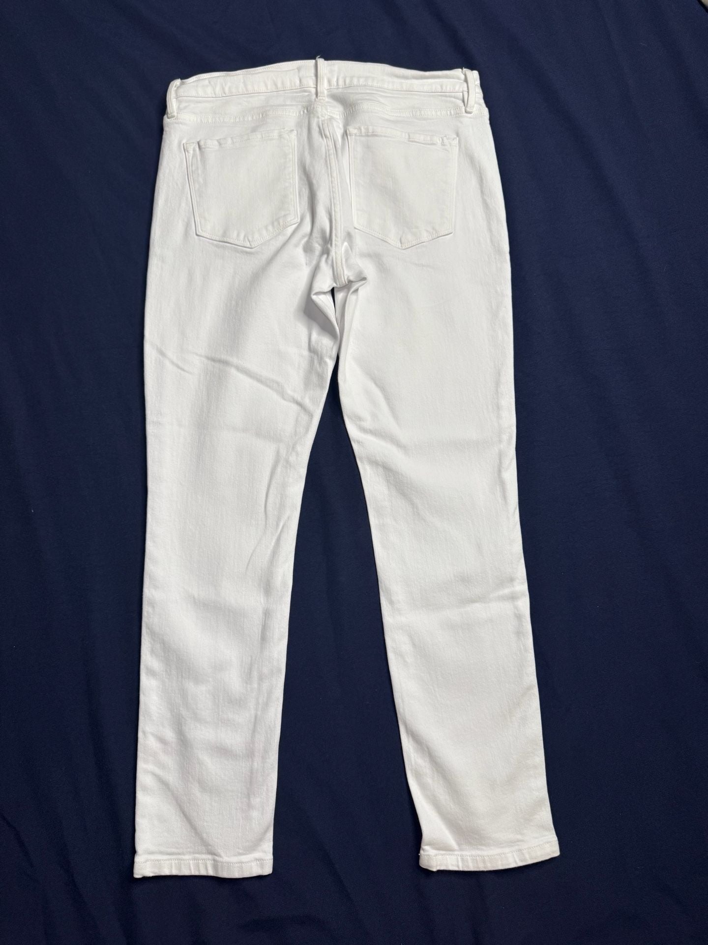 FRAME Le Garçon Blanc White Slim Boyfriend Straight Jeans 29 LGJ009 4