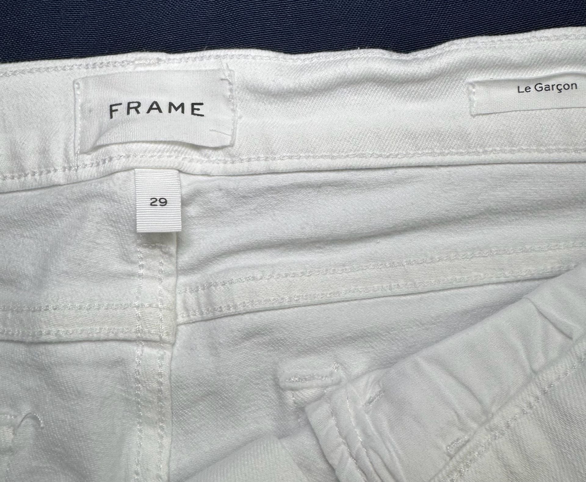 FRAME Le Garçon Blanc White Slim Boyfriend Straight Jeans 29 LGJ009 5
