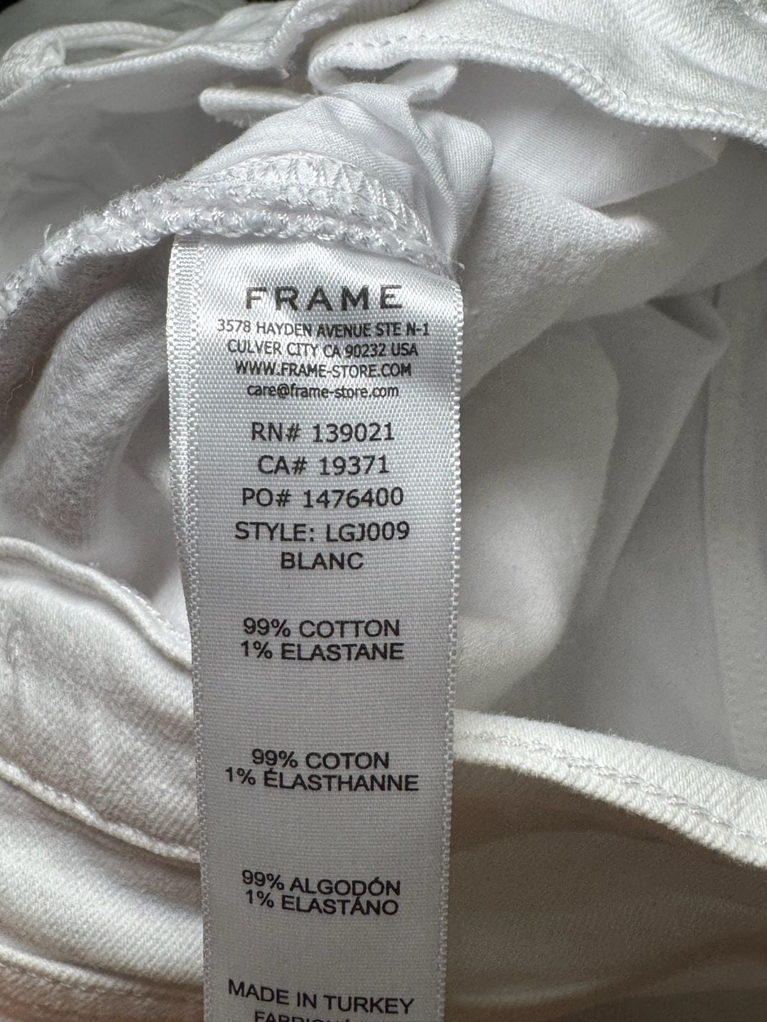 FRAME Le Garçon Blanc White Slim Boyfriend Straight Jeans 29 LGJ009 11
