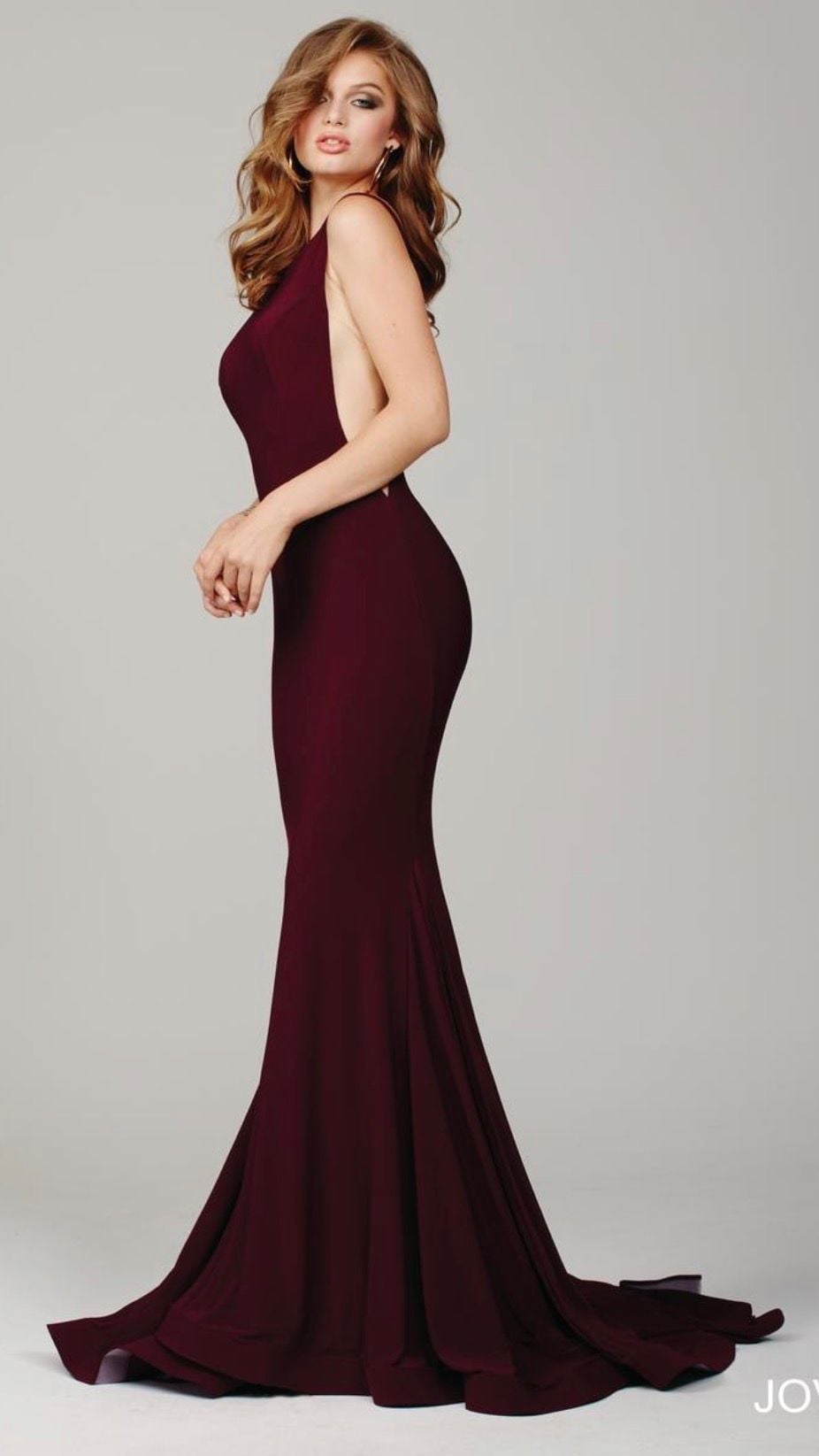 Jovani 37592 Prom Dress Size 8 Burgundy Low Back Long 2