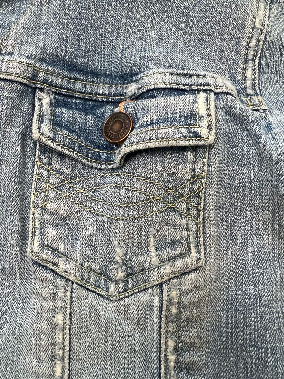 Abercrombie Vintage Denim Women’s XL Distressed Jacket Light Wash 8