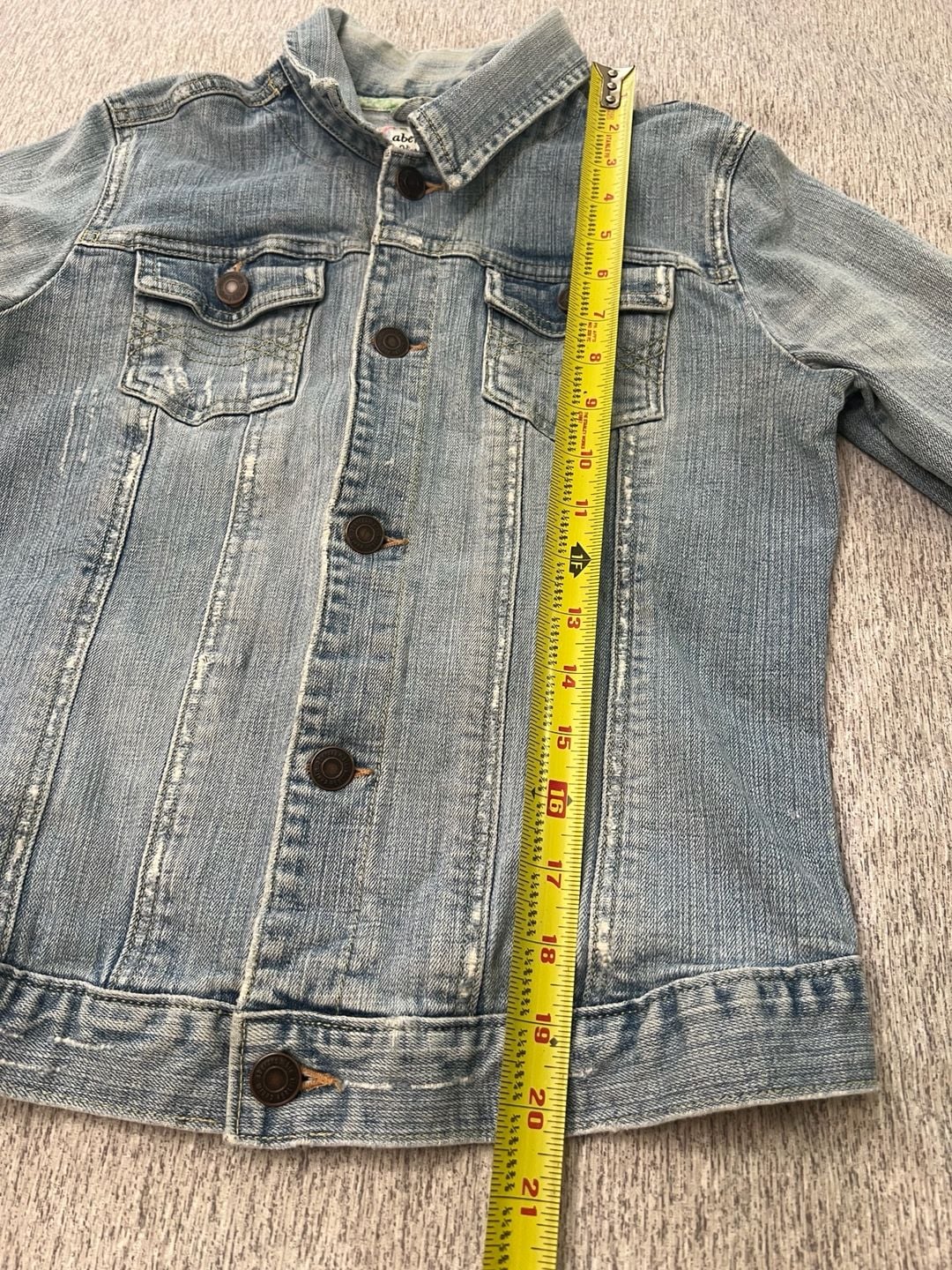 Abercrombie Vintage Denim Women’s XL Distressed Jacket Light Wash 17