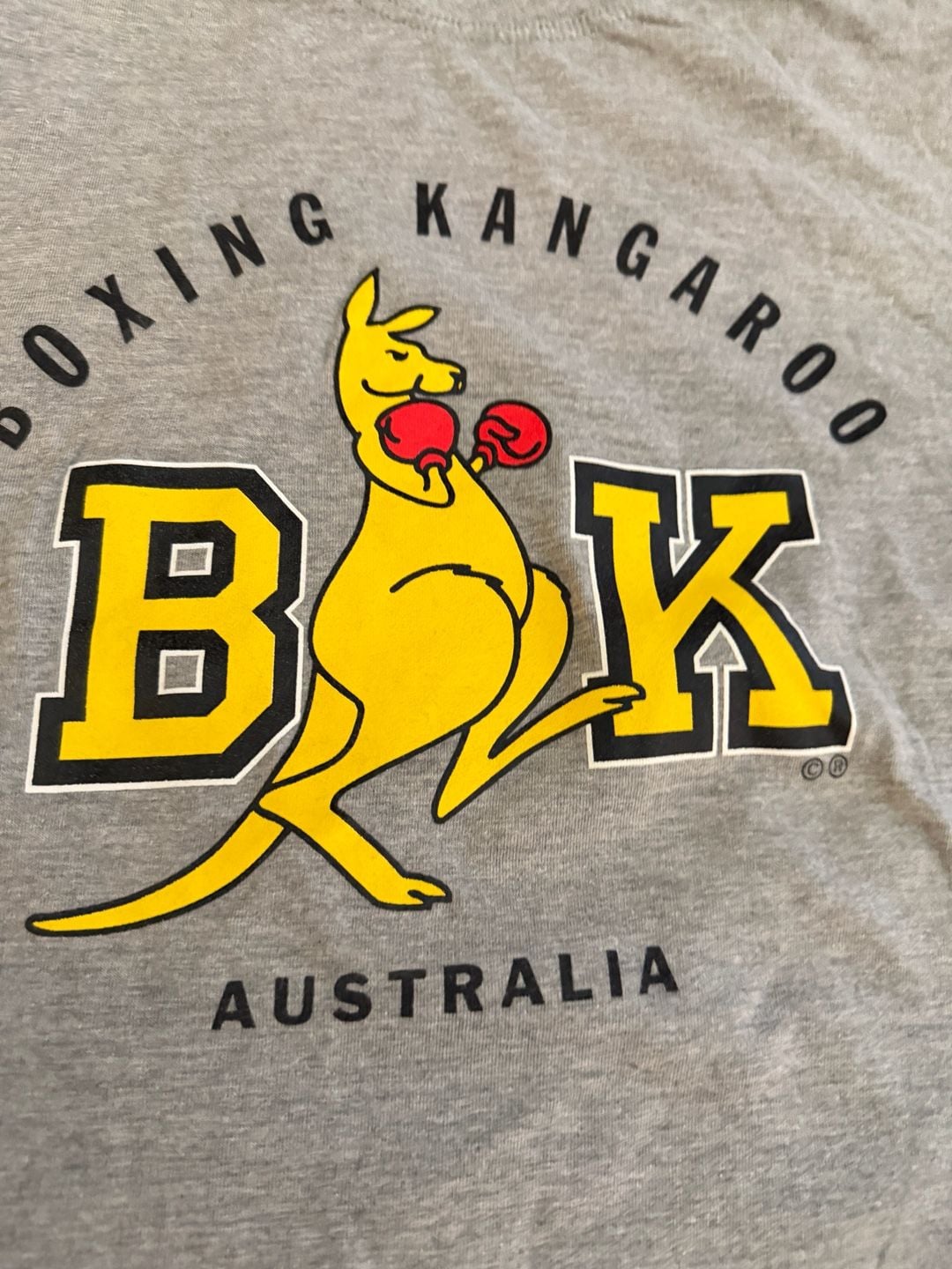 The Boxing Kangaroo Graphic T-Shirt Gray Australia Cotton 3