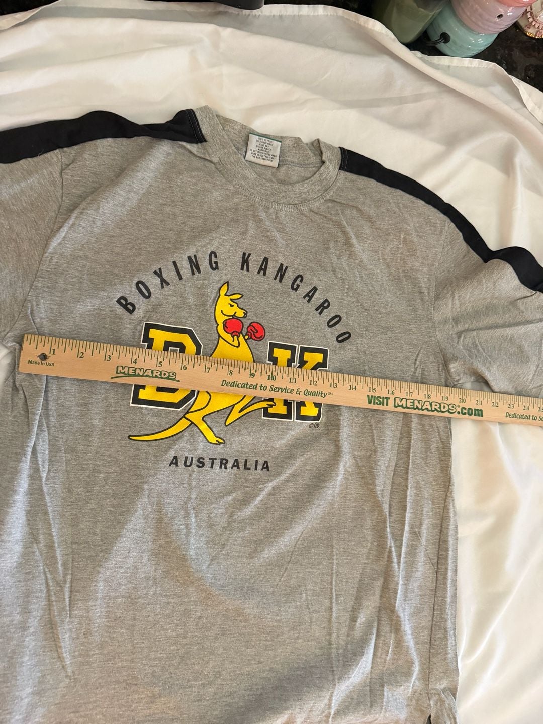 The Boxing Kangaroo Graphic T-Shirt Gray Australia Cotton 7