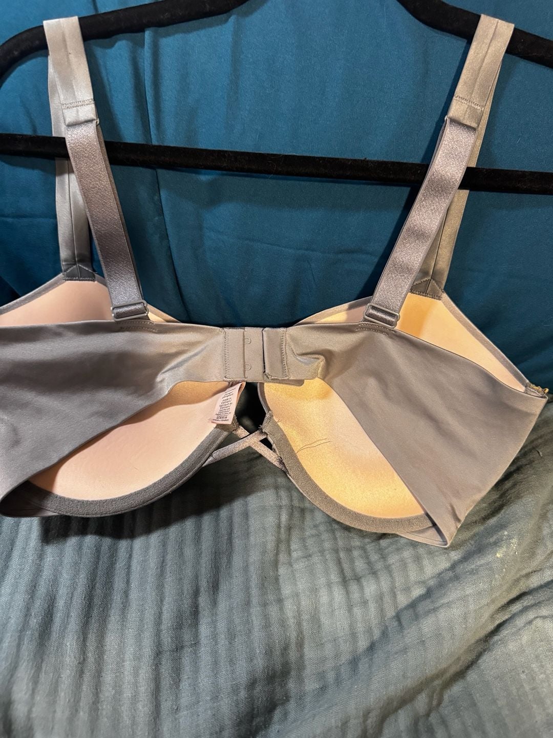 Victoria's Secret bombshell Push-Up Bra Size 34D Silver Rhinestone Straps 6