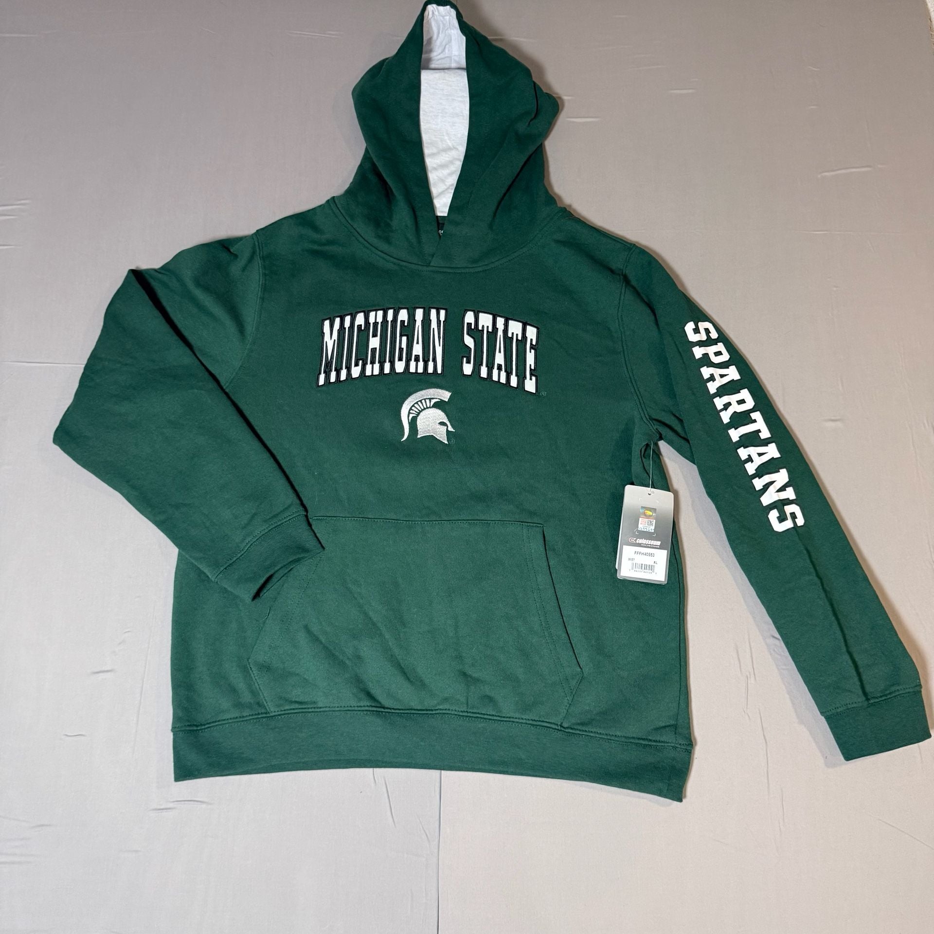 Colosseum Michigan State Spartans Hoodie Youth Size XL Green Pullover 2