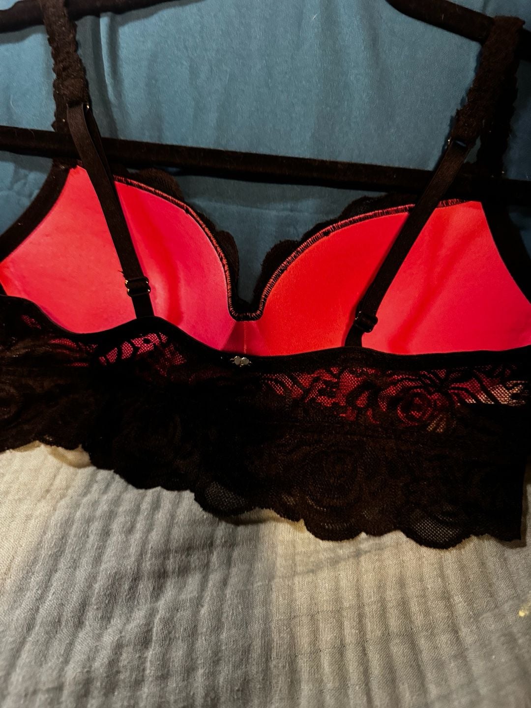 Pink Victoria's Secret Lace Bralette Size M Black Lingerie 6