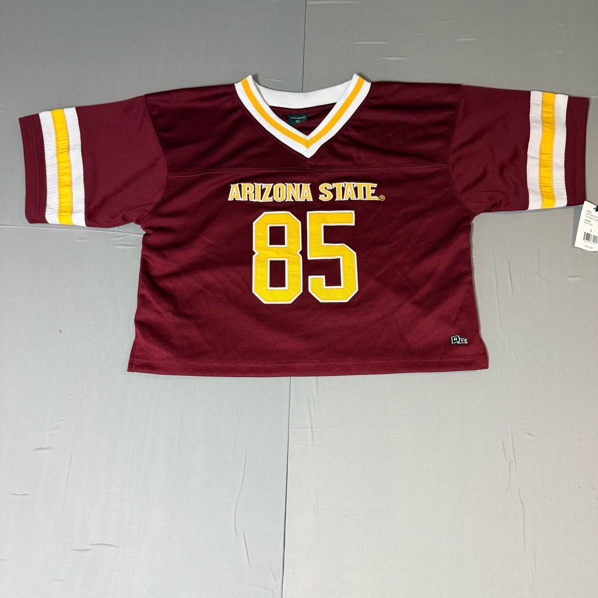 Hype and Vice Arizona State Football Jersey Size L Maroon Crop Top 2