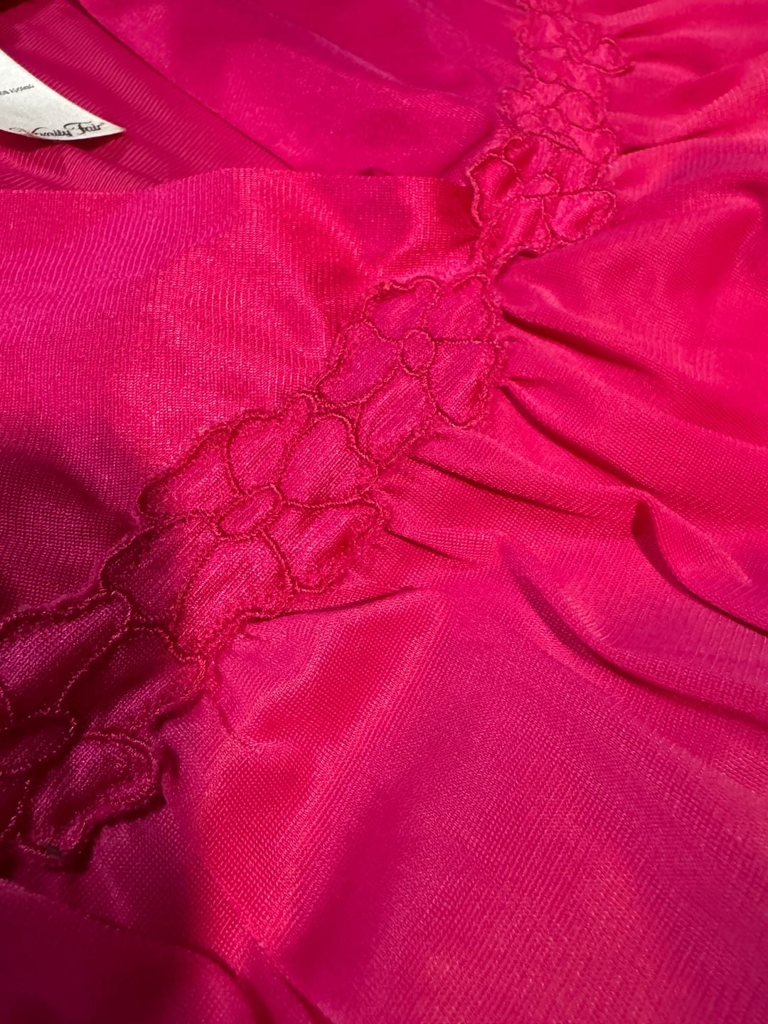 Vanity Fair Nightgown 2X/48 Pink Nylon Floral Trim Long Sleep Dress 7