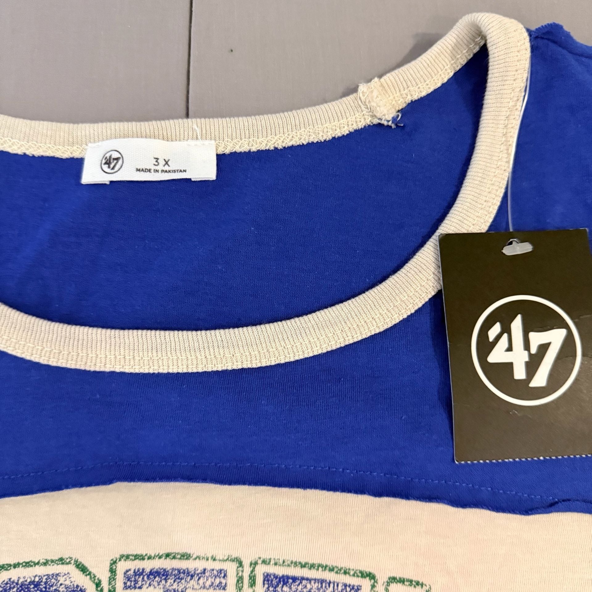 '47 Seattle Seahawks Long Sleeve T-Shirt Size woman's 3X Cream Royal 5