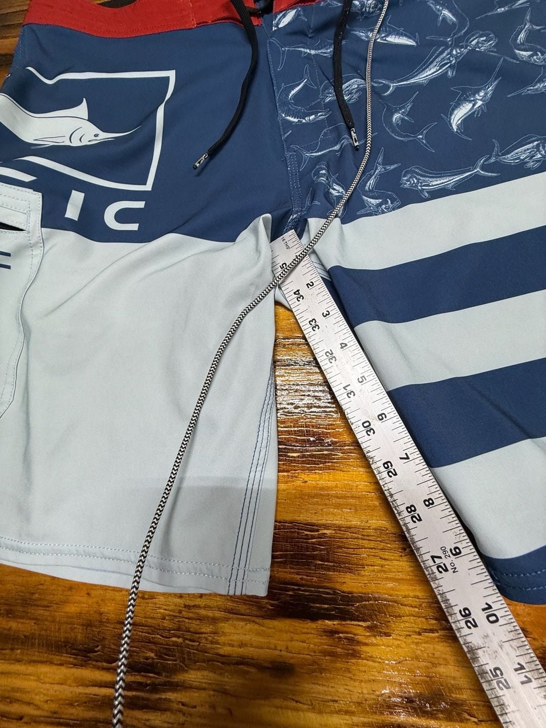Pelagic Men's Blue Water Americamo Fishing Boardshorts - Size 38 5