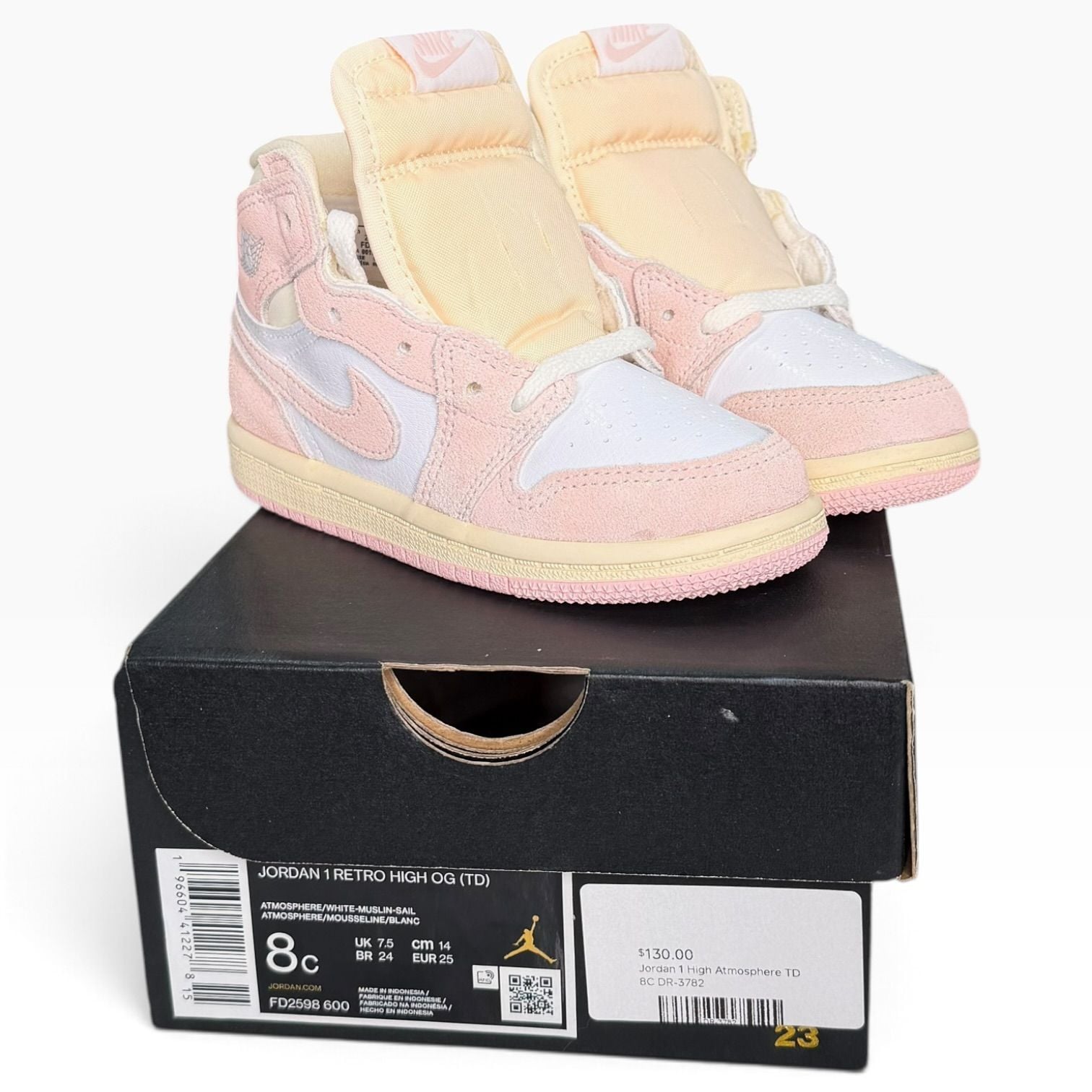 Jordan 1 Retro High OG Washed Pink TD Size 8C FD2598-600 New OG Box 2