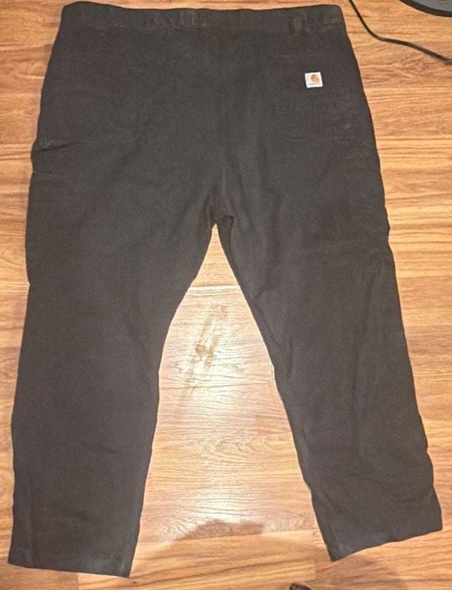 Carhartt Relaxed Fit Work Pants Size 46x30 Black Utility Carpenter Dungarees 8