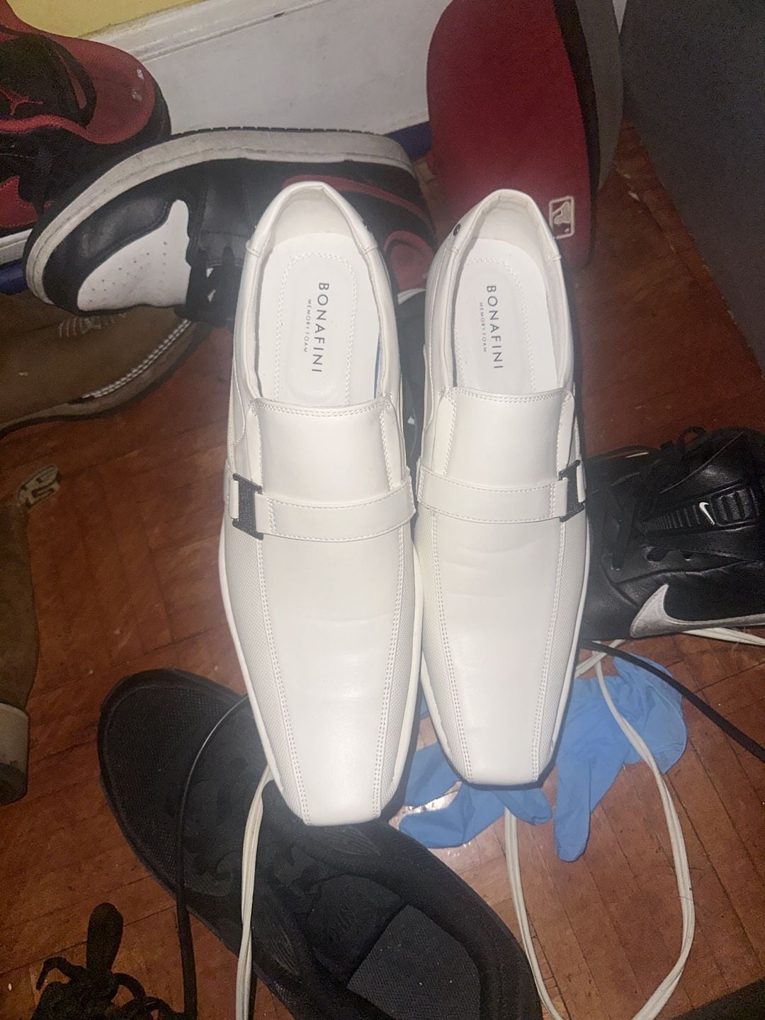 Bonafini Memory Foam Slip-On Dress Loafers White 2