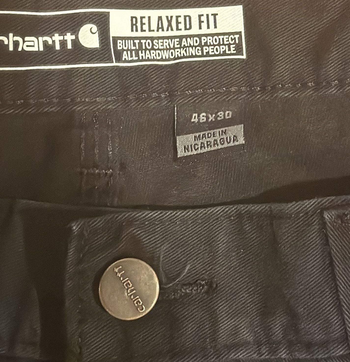 Carhartt Relaxed Fit Work Pants Size 46x30 Black Utility Carpenter Dungarees 7