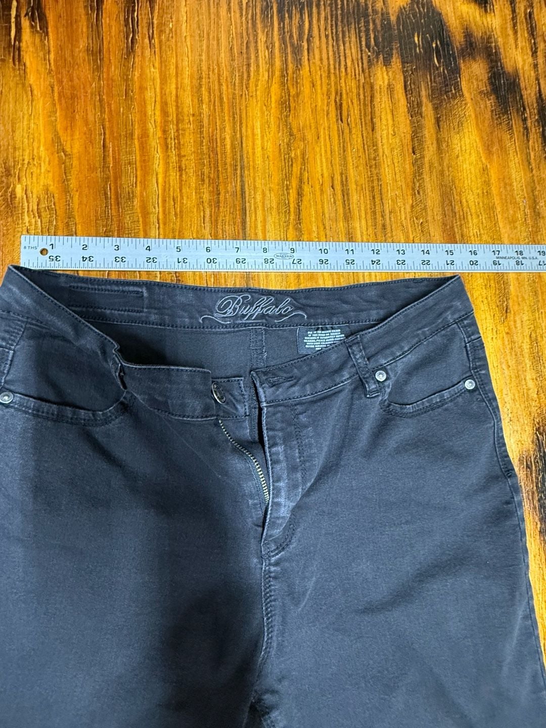 Buffalo David Bitton Jeans Size 12 x 30 Black Denim Pants 2