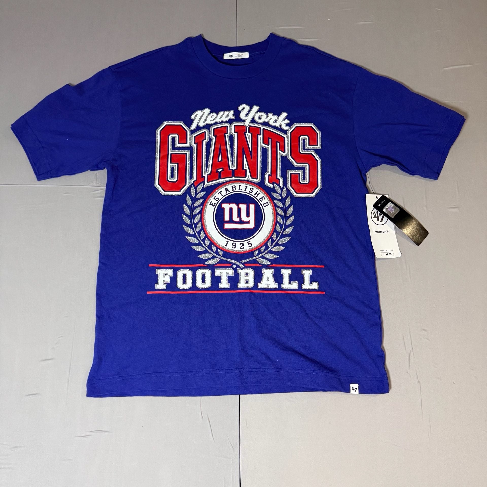 47 Brand New York Giants Football T-Shirt Size Medium Blue Graphic Tee 2