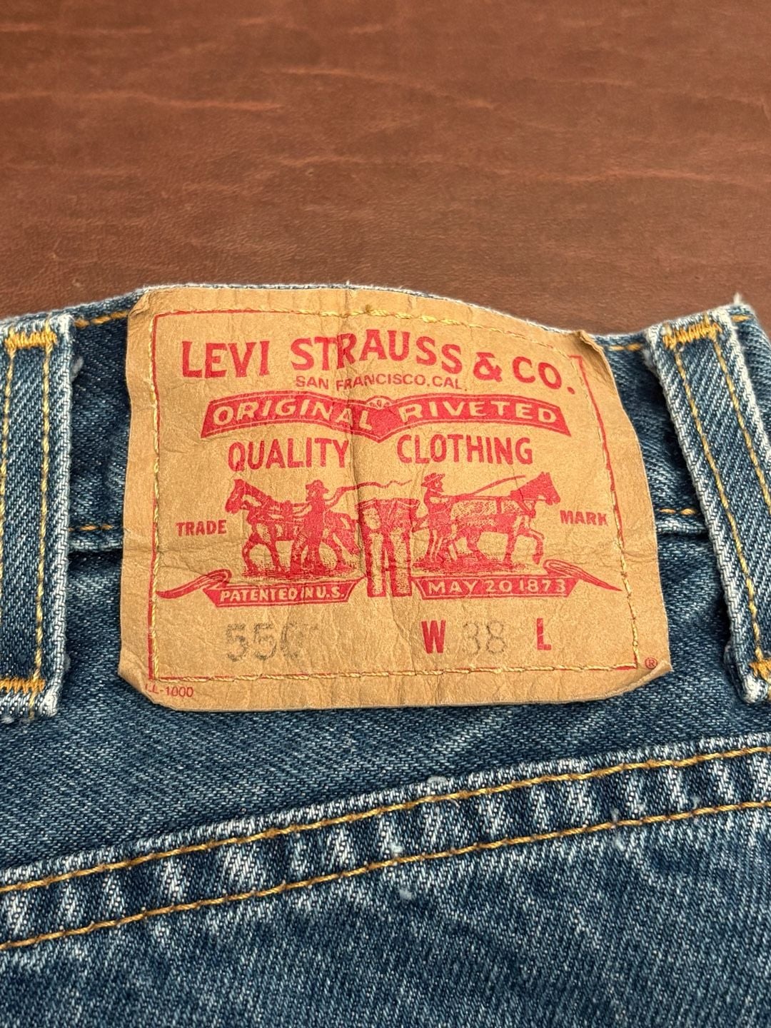 Levi's 550 Denim Shorts Size 38 Blue Relaxed Fit 5