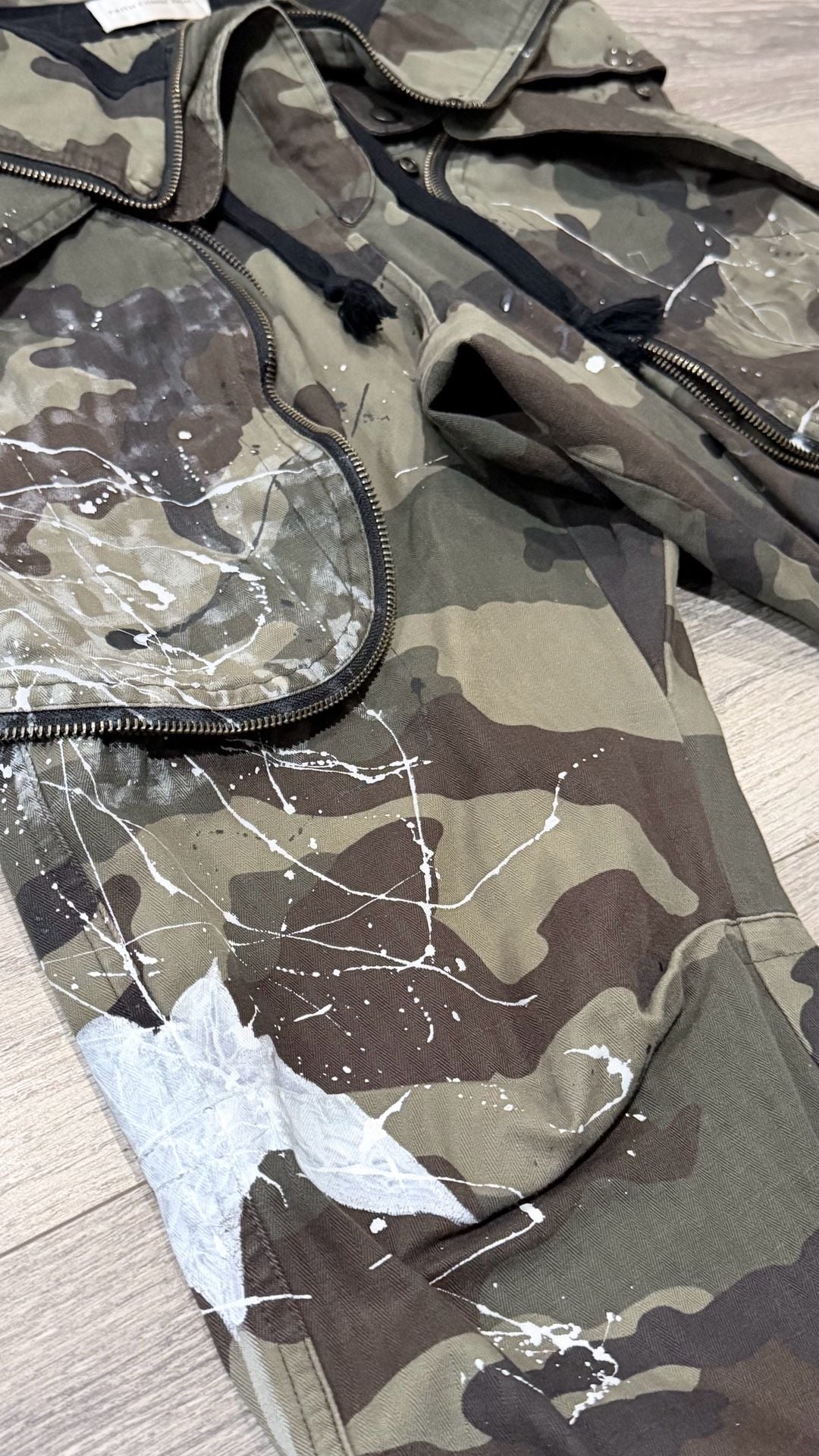 Faith Connexion Cargo Pants Size M Camo Paint Splatter 3