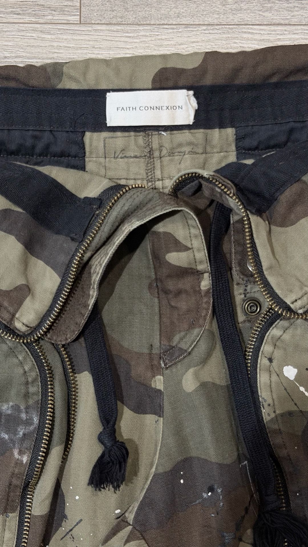 Faith Connexion Cargo Pants Size M Camo Paint Splatter 8