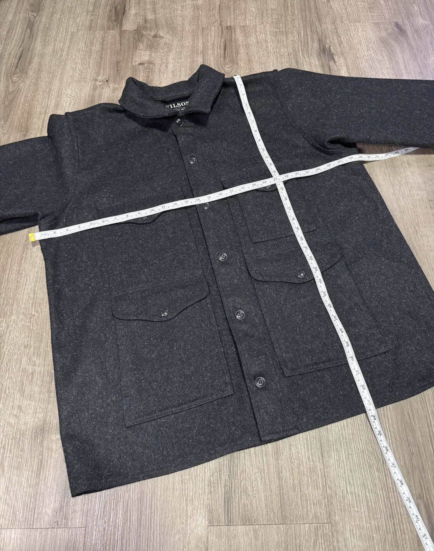 Filson Mackinaw Wool Cruiser Jacket Charcoal Gray Made in USA
 8
