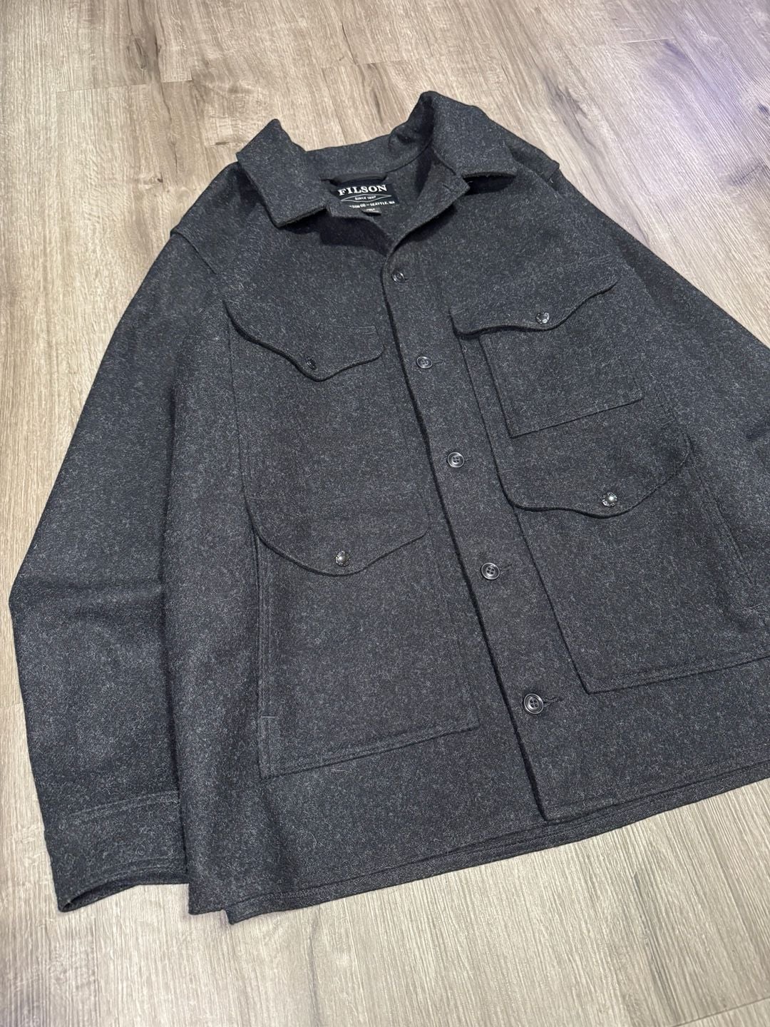 Filson Mackinaw Wool Cruiser Jacket Charcoal Gray Made in USA
 11