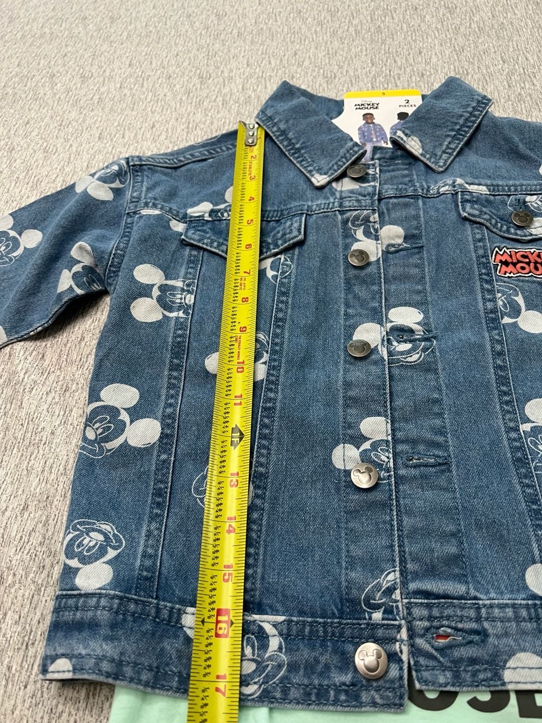 Disney Mickey Mouse Kids 2-Piece Denim Jacket & T-Shirt Set Size 5 NWT. 2