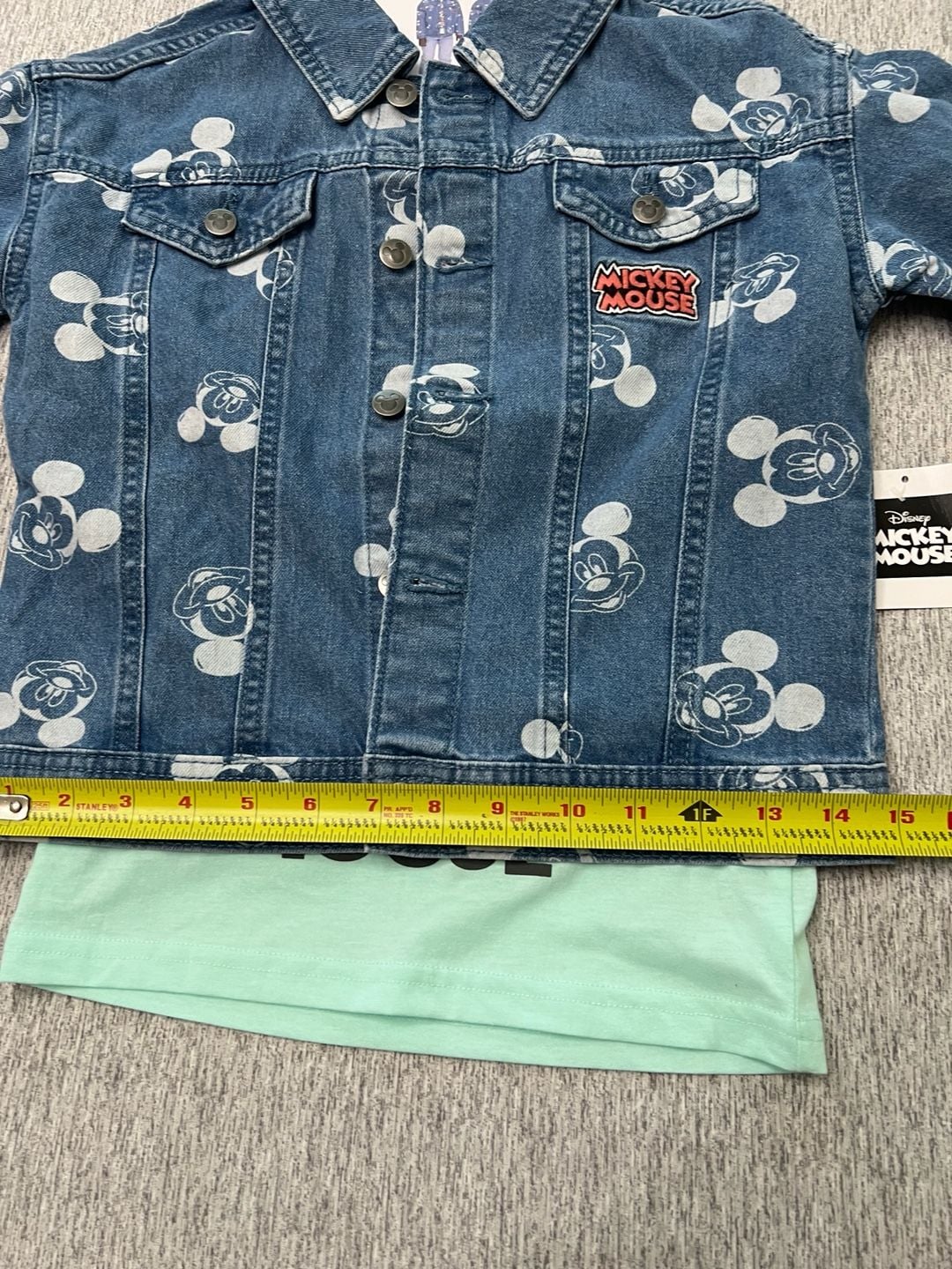 Disney Mickey Mouse Kids 2-Piece Denim Jacket & T-Shirt Set Size 5 NWT. 12